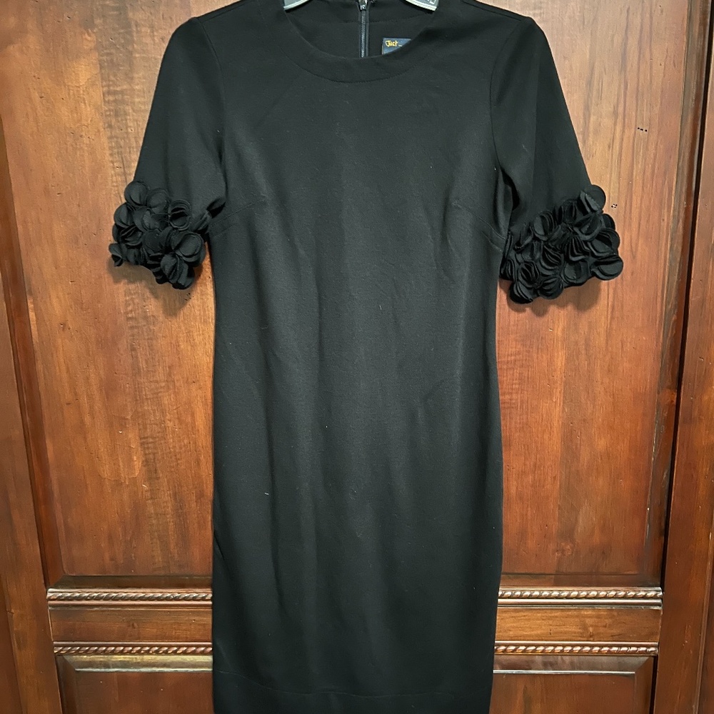 Just...Taylor Black Dress with embellished ruffel sleeves